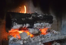 Užareno drvo koje gori u kaminu kao asocijacija na grijanje zimi