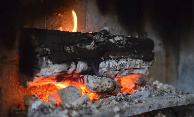Užareno drvo koje gori u kaminu kao asocijacija na grijanje zimi